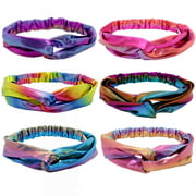 Frog Sac 6 Pcs Metallic Knot Headbands for Girls - Mermaid Hair Accessories