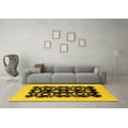 thumbnail image 3 of Ahgly Company Machine Washable Indoor Square Oriental Yellow Industrial Area Rugs, 8' Square, 3 of 4