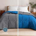 thumbnail image 3 of Bare Home 1800 Collection Reversible Down Alternative Comforter, All-Season, Queen, Gray/Medium Blue, 3 of 10