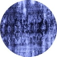 thumbnail image 1 of Ahgly Company Machine Washable Indoor Round Abstract Blue Modern Area Rugs, 6' Round, 1 of 4