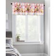 thumbnail image 4 of Easter Bunny Curtain Valance 54x18in,Country Cute Rabbit Kitchen Valances for Windows,Watercolor Tulips Rod Pocket Curtain,Pink Plaid Short Curtains Window Treatment for Bedroom Bathroom Living Room, 4 of 6