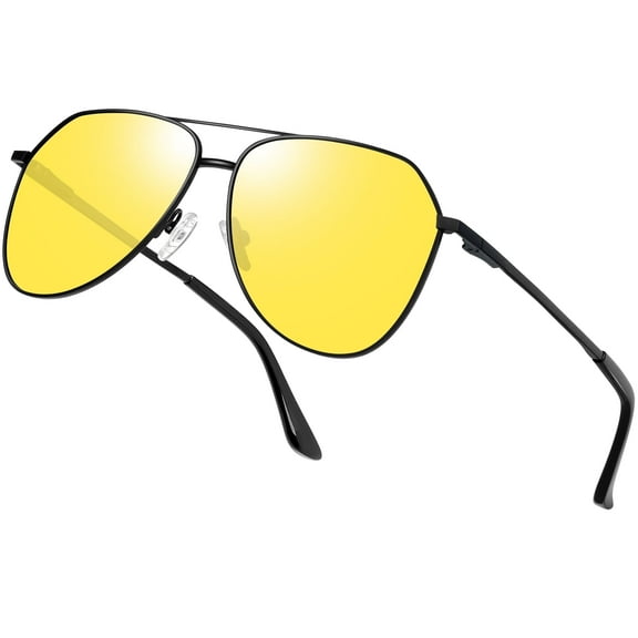 KANASTAL Night Vision Glasses for Men Women Classic Aviation UV Protection Sunglasses for Driving Fishing Hiking