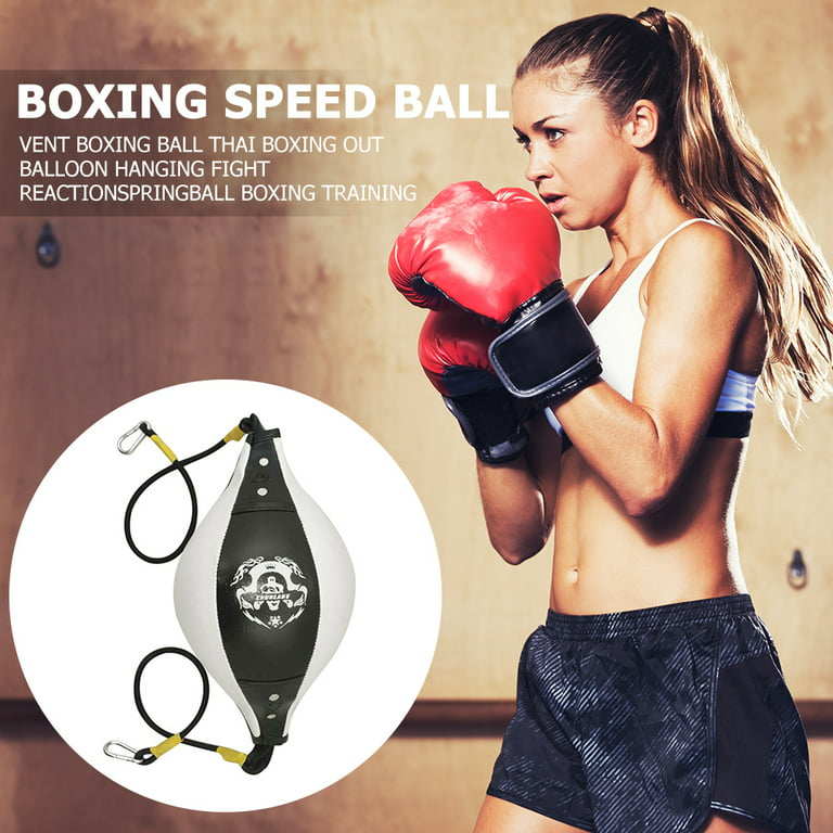 VEVOR Boxing Speed Trainer, Punching Bag Spinning Bar, Training Boxing Ball  with Reflex Bar & Gloves, Solid Speed Punching Bag Free Standing,  Adjustable Height, for Adult&Kid, Red with Two Ball