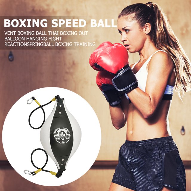 Saco de boxeo de doble extremo Ehuebsd bola de velocidad de suelo a techo color blanco