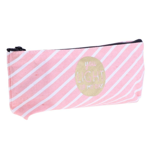 Estuche para lápices estilo coreano, bolso para bolígrafos, bolso de maquillaje, bolso de papelería, estuche con cremallera Banda vertical