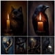 thumbnail image 2 of Pintura en lienzo de murciélago, Gato Negro, bruja, búho antiguo, Cuervo, arte de pared, Animal bruñido oscuro, póster de arte gótico Vintage e impresión, decoración del hogar, 2 of 3