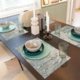 thumbnail image 3 of Nautical Coastal Placemats 12x18 Inch Set of 4, Turtle Coral Starfish Seashell Ocean Themed Table Place Mat Beach Coastal Washable Table Mats Decorative Linen Fabric Table Mat for Dining Table, 3 of 6