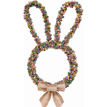 Guvpev 18-Inch Easter Wreath - Artificial Spring Summer Easter Bunny Wreath for Front Door - Farmhouse Style Decorations with Colorful Berries for Home Wall Window Indoor Outdoor Easter Decorations