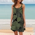 thumbnail image 1 of Vestido Informal Holgado de Verano Para Mujer, Sin Mangas, Con Escote En V, Estilo Bohemio, Con Paraguas, Color Puro, 1 of 4