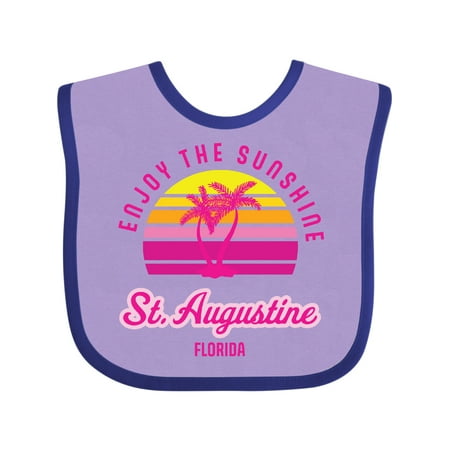 

Inktastic Summer Enjoy the Sunshine St. Augustine Florida in Pink Gift Baby Boy or Baby Girl Bib