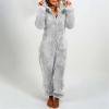 thumbnail image 1 of Pantalon Large pour Femmes Combinaison à Manches Longues avec Capuche Pyjama Décontracté d'Hiver Chaud, 1 of 6