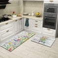 thumbnail image 5 of Spring Kitchen Rug Set of 2,Non-Slip Washable Kitchen Mats,Wood Grain Floral Kitchen Mats,Spring and Summer Holiday Decorations for Home Kitchen,17x30+17x47 Inch, 5 of 6