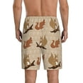 thumbnail image 3 of Kdxio Cartoon Squirrel Print Mens Sleep Shorts Bottoms Soft Comfy Pajama Wear Pants with Drawstring Pockets, 3 of 7