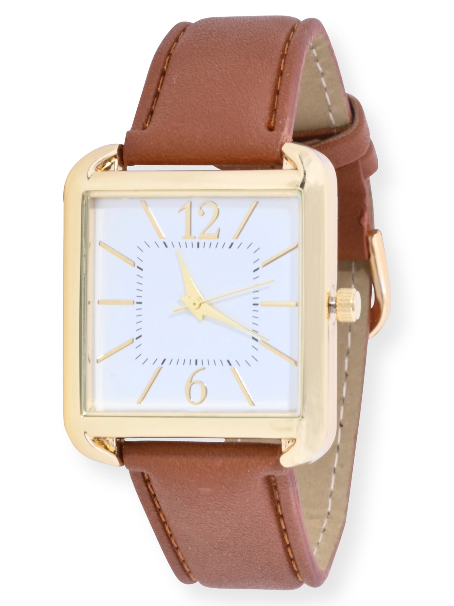 Time and Tru Women's Square Gold Tone Watch