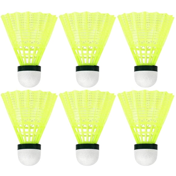 6pcs Nylon Badminton Shuttlecocks Badminton Birdies Balls for Kids Adult Indoor Outdoor Sports Activities White Pink Yellow