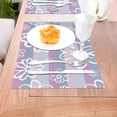 thumbnail image 5 of YFYANG Washable Heat-Resistant Placemats, 70% PVC/30% Polyester, Purple Striped Flowers Kitchen Table Mat, 12" x 18" 4 Piece, 5 of 6