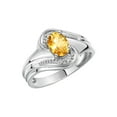 thumbnail image 5 of RYLOS Rings for Women Silver Swirl Ring with 7X5MM Oval Gemstone &  Diamond Ring November Citrine Jewelry Size 8, 5 of 6
