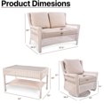 thumbnail image 2 of Krikacy 4-PCS Wicker Swivel Rocker Patio Set,HDPE Hand-Woven Modular Rattan Set for Porch,Beige, 2 of 7