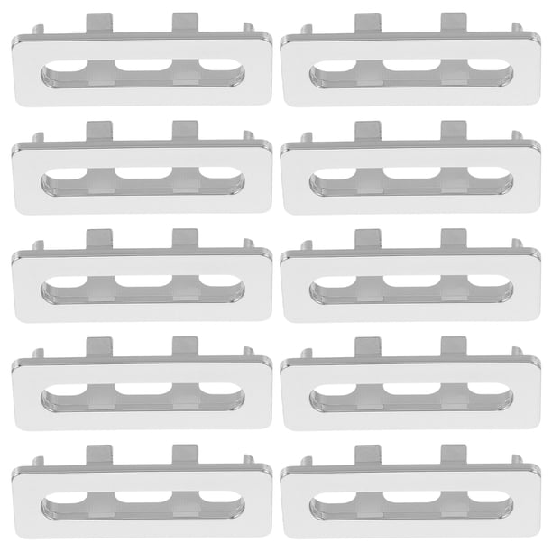 OFFIGAM 10Ud Plástica Para Orificio De Desbordamiento De Lavabo Plateada Material Duradero Y Práctico
