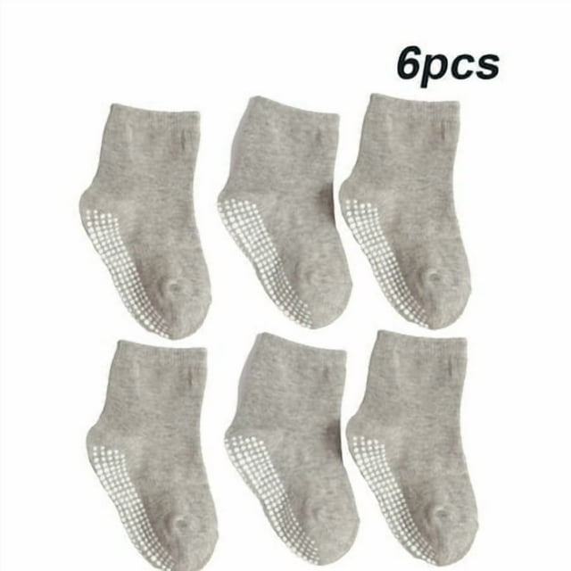 6 Pieces Kids Stockings Socks with Nice Elasticity Comfortable Wearing Simple Style Good Craftsmanship Hose Keep Crawing medium gray 10-12