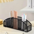 thumbnail image 6 of DefiDgd 5 Compartment Arch Bridge Shaoed Metal Mesh Pencil Holder,Mesh Wire Desk Pen Organizer Pencil Cup Workspace Organizers for Office Home Classroom Desktop Organization Supplies(White), 6 of 6