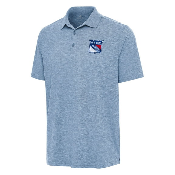 Men's Antigua Heather Aqua New York Rangers Par 3 Polo