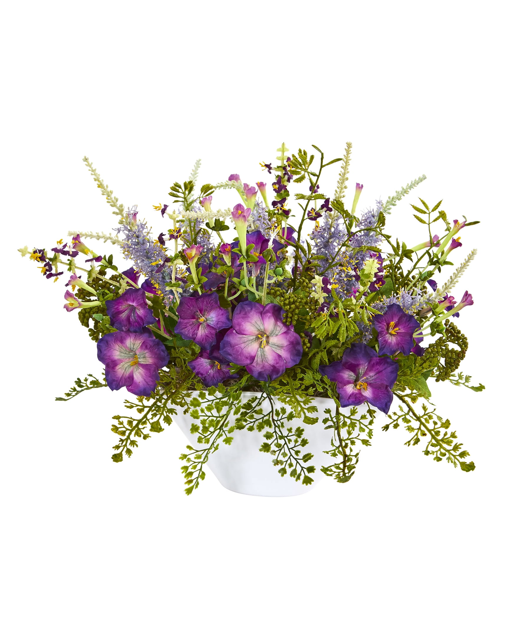 Nearly Natural Frosted Magnolia & Berry Artificial Candelabrum Arrangement - Winter-Themed Faux Flowers With Pine & Snow