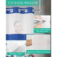thumbnail image 4 of No Hook Shower Curtain with Snap in Liner, Blue Stripe Summer Ocean Shell Starfish Pattern Hotel Shower Curtains for Bathroom, Washable Shower Curtain Liner Set with Mesh Top Window, 66"x72", 4 of 6