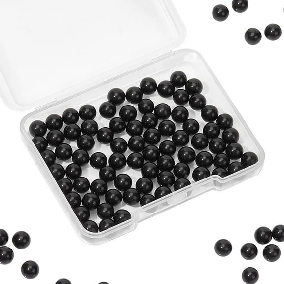 1box 100pcs Glass Bead No Hole Round Black 6mm