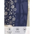 thumbnail image 6 of Sheer Curtains 84 Inches Long 2 Panels Set for Living Room, Japanese Semi Sheer Curtains for Windows, Navy Blue Country Flowers Leaves Aesthetic Voile Window Treatments Rod Pocket Curtain, 6 of 7