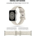 thumbnail image 3 of TOYOUTHS Floral Engraved Band Apple Watch Band 42mm 44mm 45mm Women Men, Designer Silicone Sport Flower Fancy Straps for iWatch Series 7/6/5/4/3/2/1/SE, 3 Packs, 3 of 6