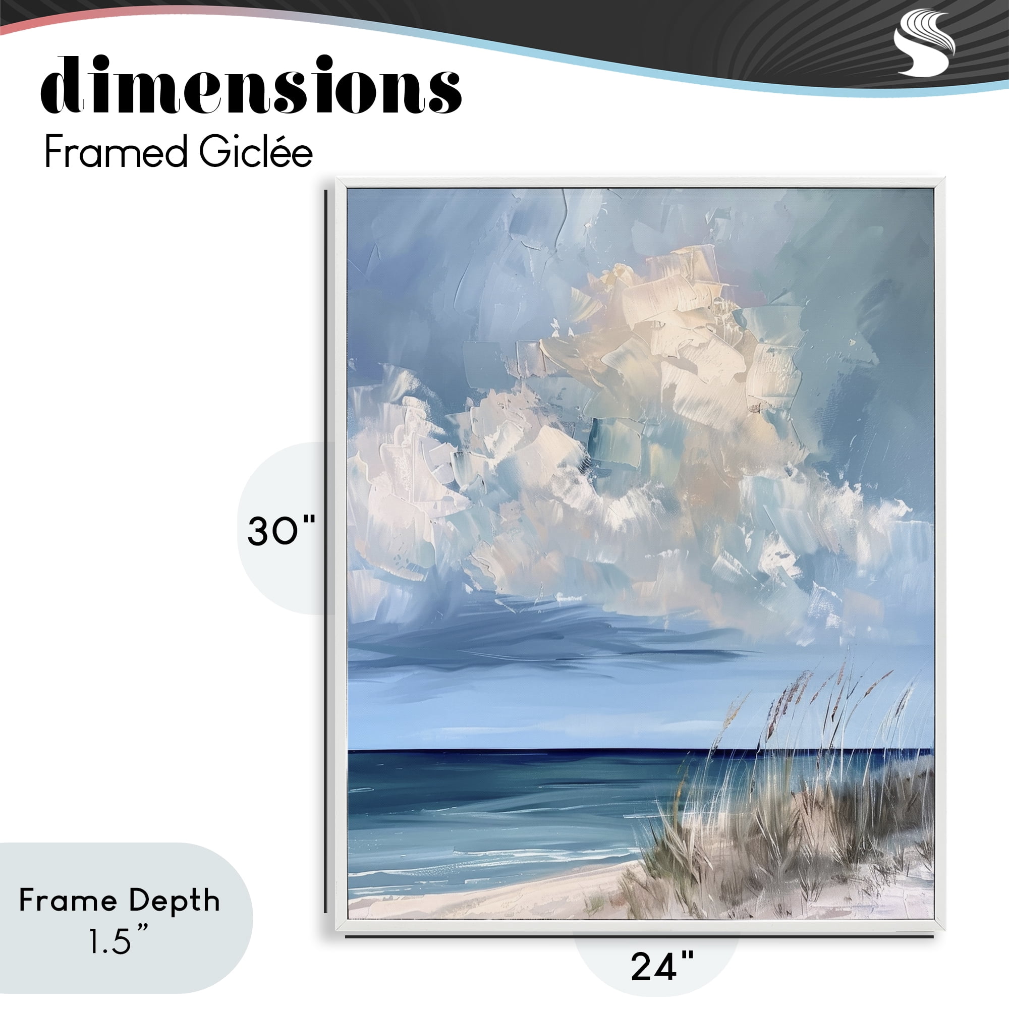 Stupell Industries A Storm Is Coming on Beach White Framed Giclee Art, design by Petal Prints Design