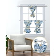 thumbnail image 5 of Light Filtering Kitchen Window Curtains Valances and Tiers Set, Moroccan Portuguese Tile Patterns Bohemian Print Rod Pocket Curtains Living Room Bedroom Bathroom Valance 3 Piece Set, 5 of 6