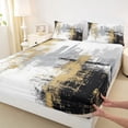 thumbnail image 3 of jejeloiu Vintage Geometric Design Bed Sheets,White Black Gold King Sheets For Adult 4pcs, 3 of 7