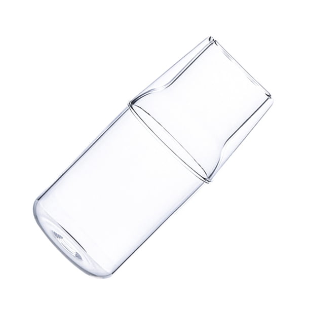 Naiovety Elegante jarra de agua de vidrio con tapa Taza Fácil de limpiar Idea de regalo Opciones de capacidad Apertura de boca ancha Cocina y Comedor Una olla + Una taza 500ml