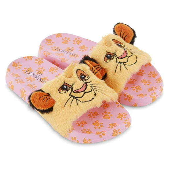 Disney Women's Lion King Slides, Printed Simba Slip-on Footwear Slippers Pink Gold - 7