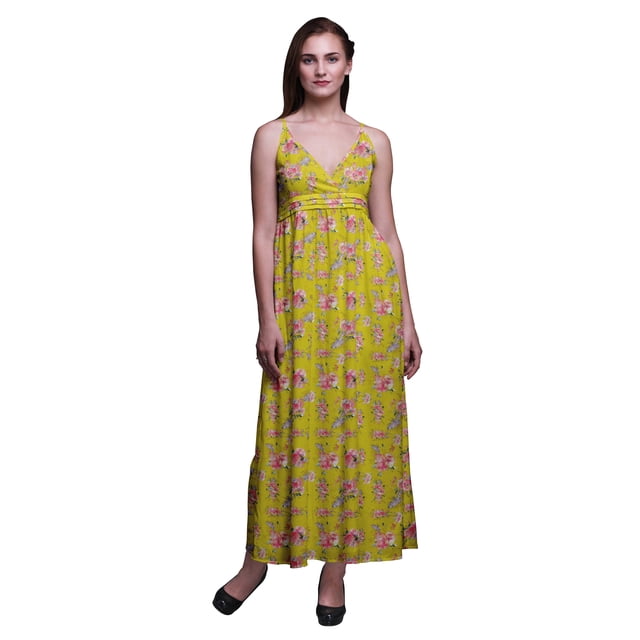 Bimba Robe Longue d'Été Sans Manches à Imprimé Teinture sur Nœuds Décontractée Maxi de Plage pour Femmes-TTTG