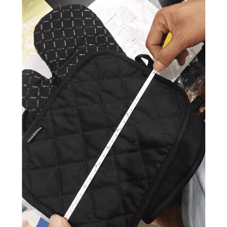 

Oven gloves transparent grid silicone strip black