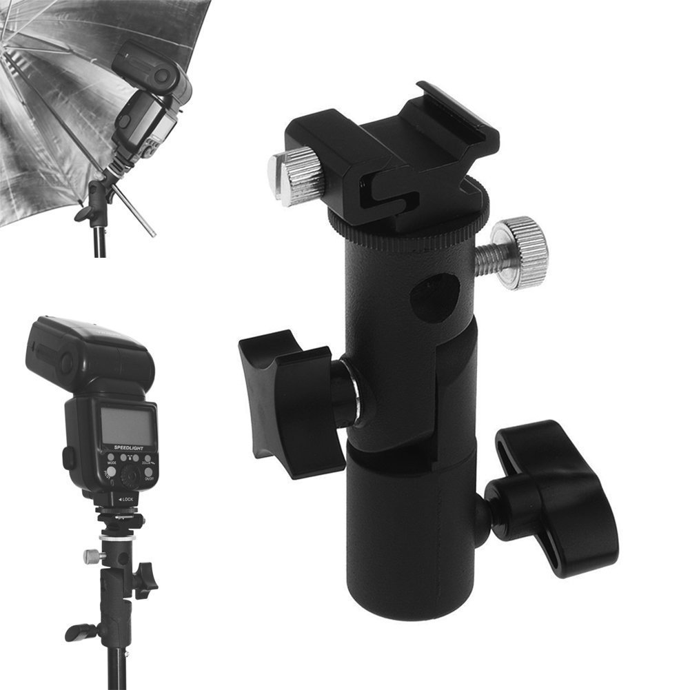 Hot Shoe Umbrella Holder Mount E Type Flash Light Stand Bracket for