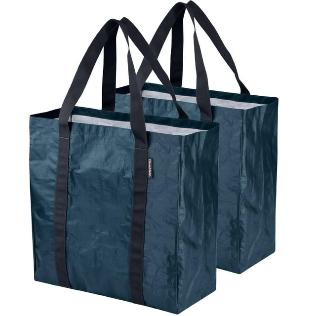 Bolsa de compras CleverMade Tall Frakta de almacenamiento, paquete de 2 unidades, azul