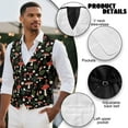 thumbnail image 6 of Yuyamidu Mushroom Men's Suit Vest Size XL Daisy V Neck Business Dress Vests Comfy Formal Wedding Waistcoat Slim Fit, 6 of 7