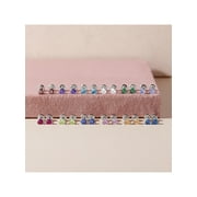 CZ Heart Solitaire Simulated Alexandrite Earrings Screw Back - Sterling Silver