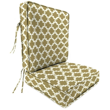 Jordan Manufacturing Boxed Edge 2 Piece Deep Seating Patio Cushion Jordan Manufacturing Boxed Edge 2 Piece Deep Seating Patio Cushion Compton Heather