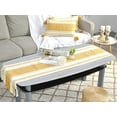 thumbnail image 3 of Small Coffee Table Boho Runner with Tassels 14x48 Inches, Mustard Yellow & Cream | Cotton Woven Washable Boho Dresser Scarf for Bedroom | Farmhouse Console Tabletop Centerpiece Decorations, 3 of 6