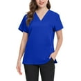 thumbnail image 3 of Womens Scrubs Set，3 Pocket Scrub Tops for Women, Stretch Fabric Breathable V-Neck Womens Scrub Shirts, 3 Pocket Comfortable Scrub Tops，Blue，XXL, 3 of 4
