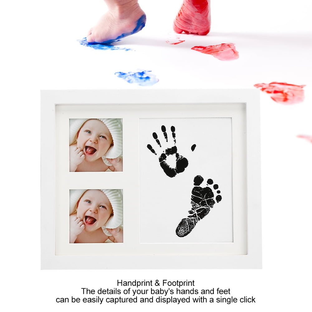 Baby Handprint Photo Frame Footprint Kit Photo Frame Three Grid Baby
