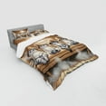 thumbnail image 2 of Ambesonne Cat Bedding Set 4 Pcs, Funny Kittens in Hats at Sauna, King, Pastel Brown and Pale Grey, 2 of 2