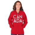 thumbnail image 3 of Canada Maple Leaf Flag Patriotic Zip Up Hoodie Men's Women's Brisco Brands S, 3 of 6