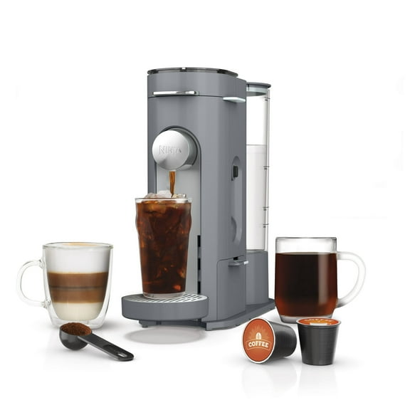 Restored Ninja Pods & Grounds Single-Serve Coffee Brewer, Steam Grey (Refurbished)