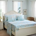 thumbnail image 2 of LANPEI Floral Bedding Shabby Blue Bird Print Bed Sheet Set Luxury Bedding Collections 800 Thread Count 100% Egyptian Cotton Deep Pocket, 4 Piece-Twin XL Size, 2 of 7